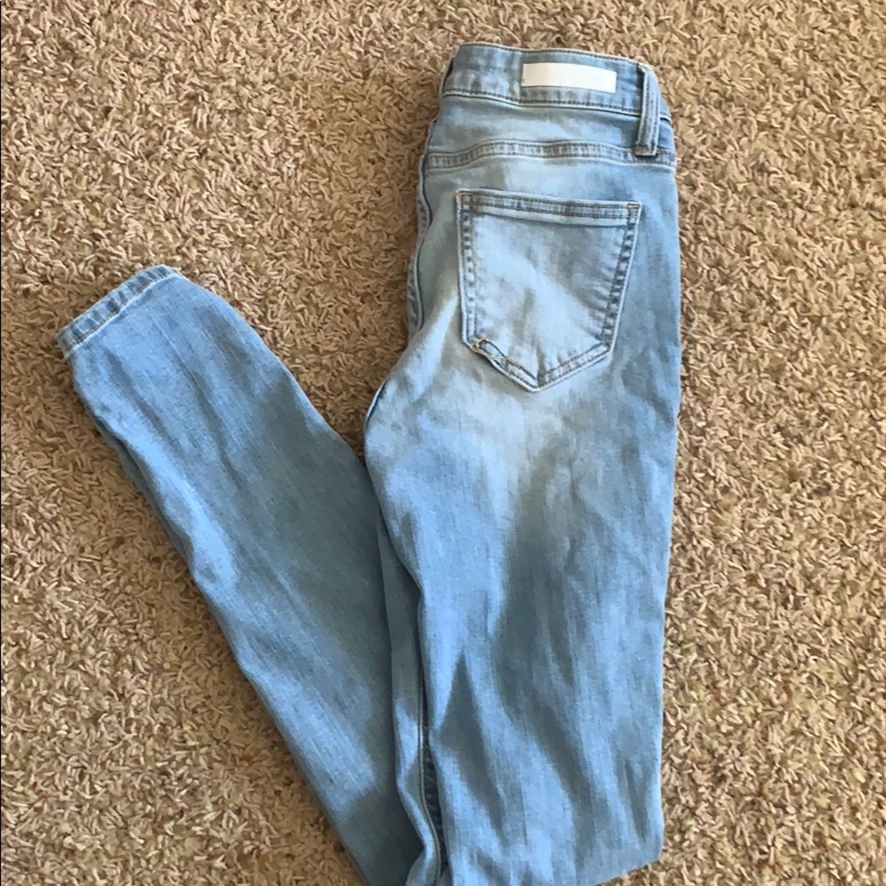 Distressed skinny jeans!